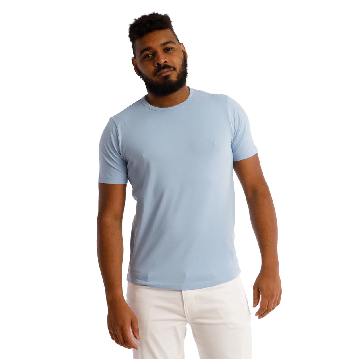 Organic Crew Neck T-Shirt 3 Pack / Light Blue - Image 2