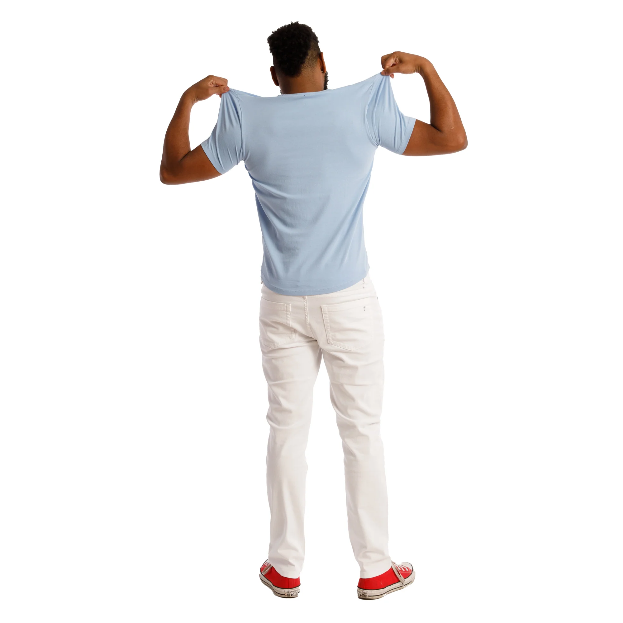 Organic Crew Neck T-Shirt 3 Pack / Light Blue - Image 4