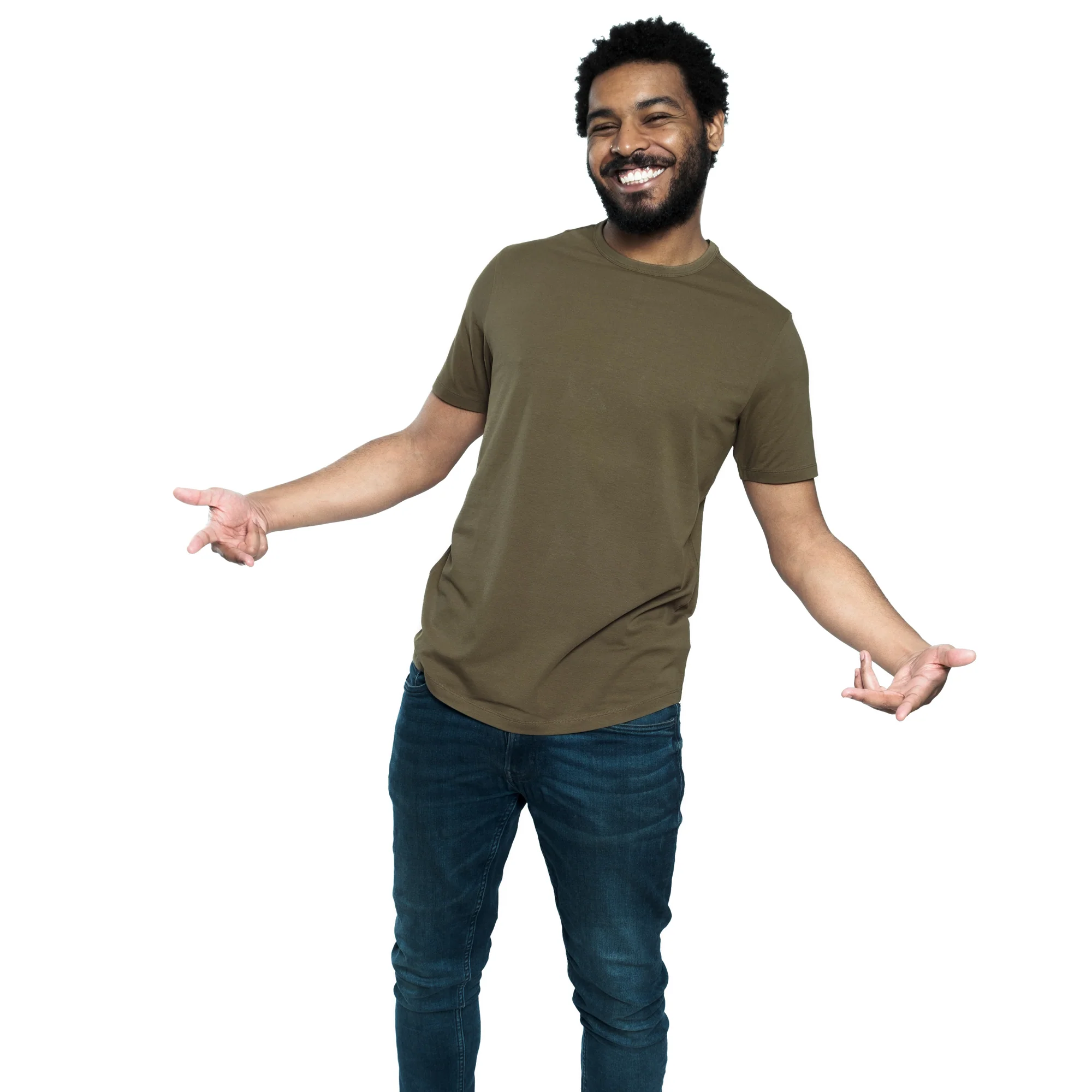 Organic Crew Neck T-Shirt 3 Pack / Military Olive - Image 3