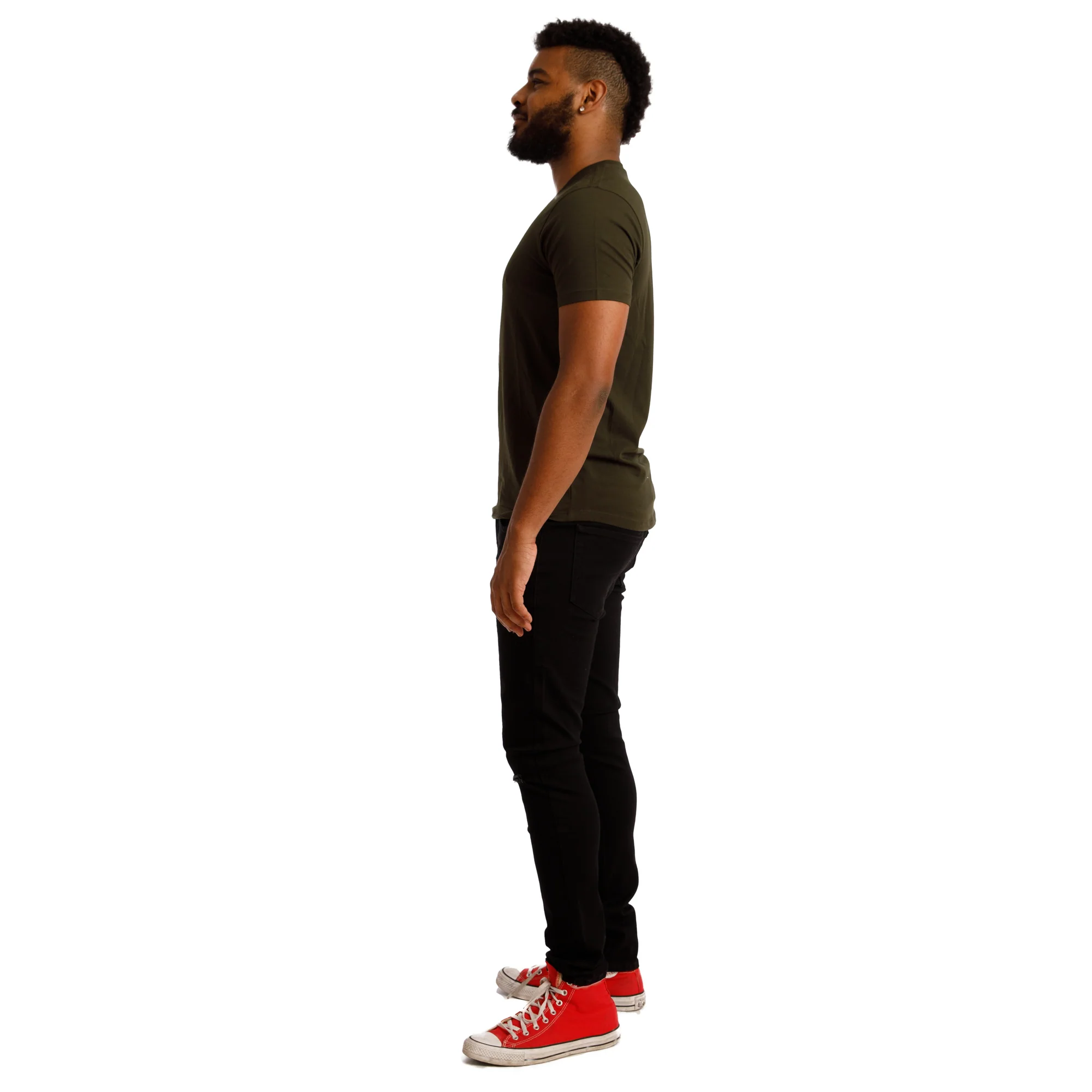 Organic Crew Neck T-Shirt / Olive - Image 3