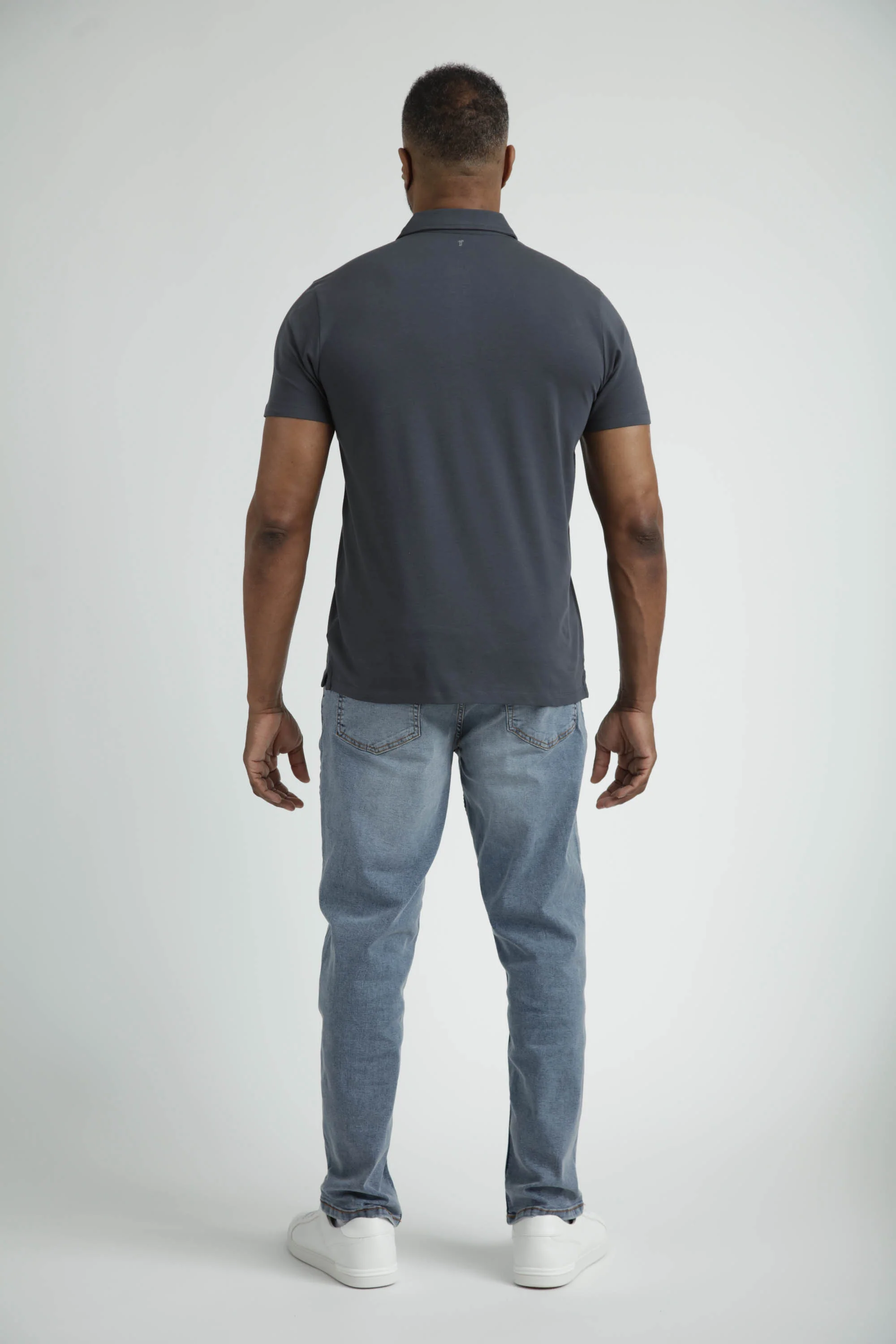 Organic Polo Shirt / Steel - Image 3