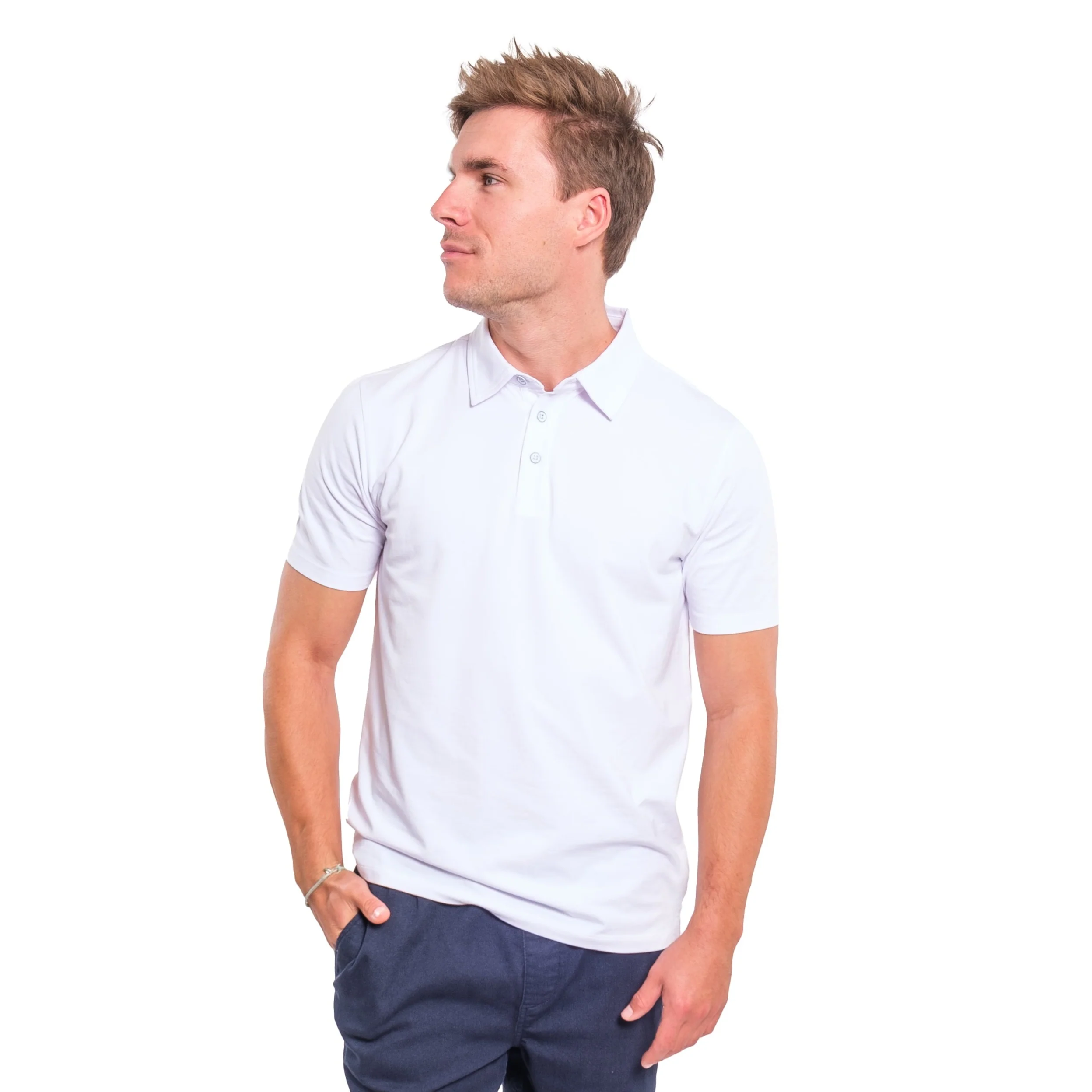 Organic Polo Shirt 6 Pack / White - Image 5