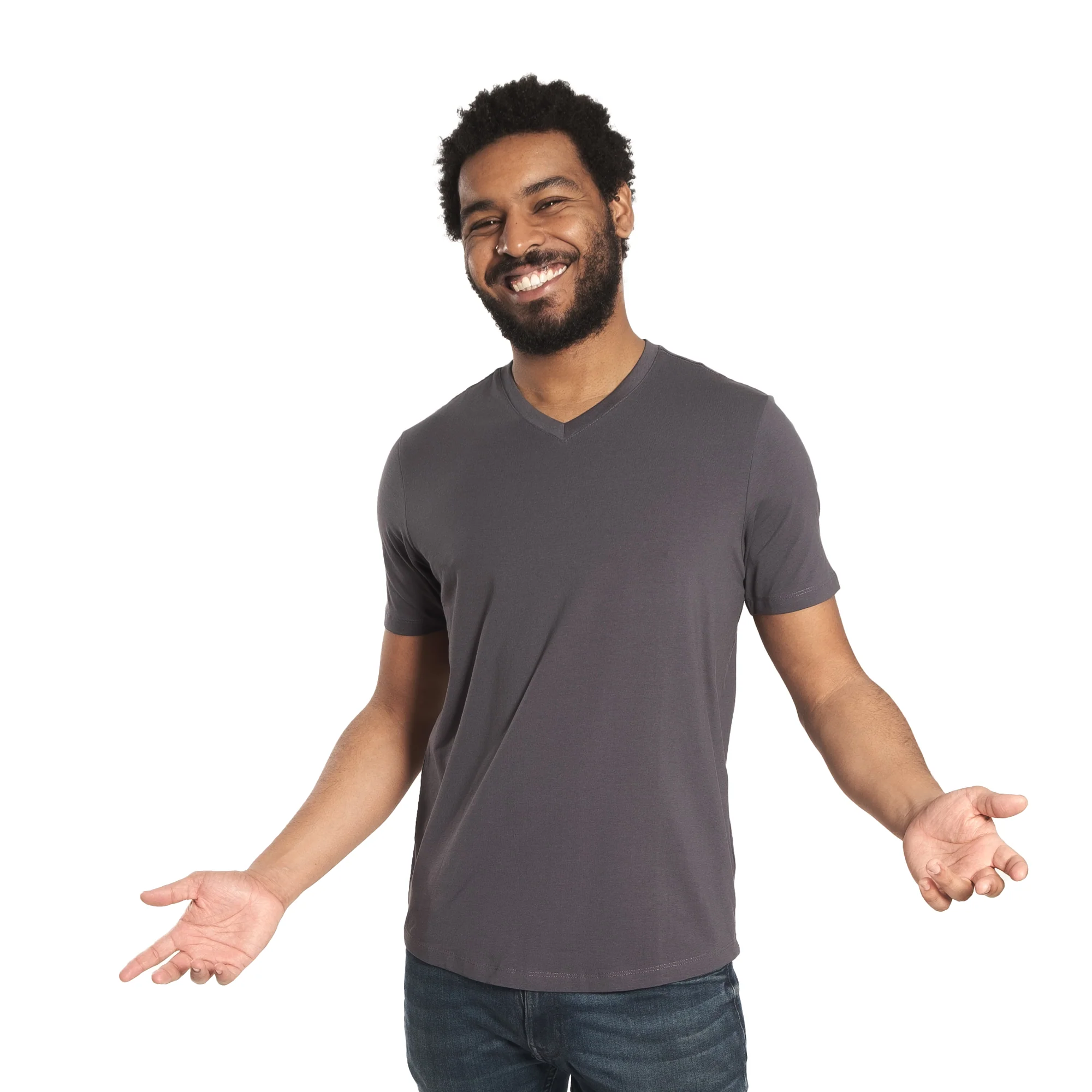 Organic V-Neck T-Shirt 3 Pack / Smokey - Image 3