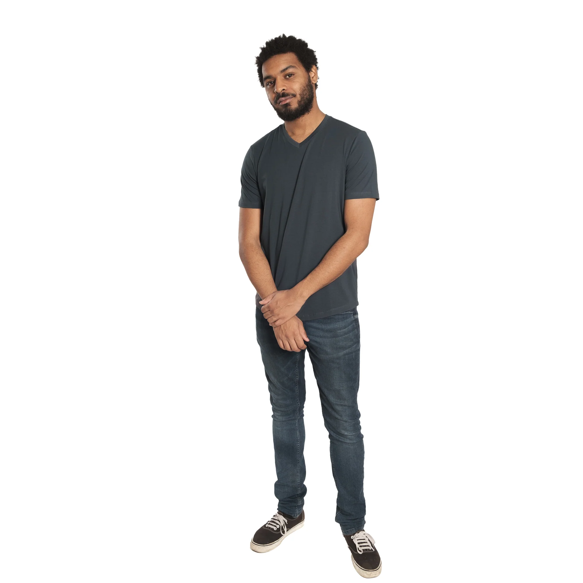 Organic V-Neck T-Shirt 3 Pack / Steel - Image 5