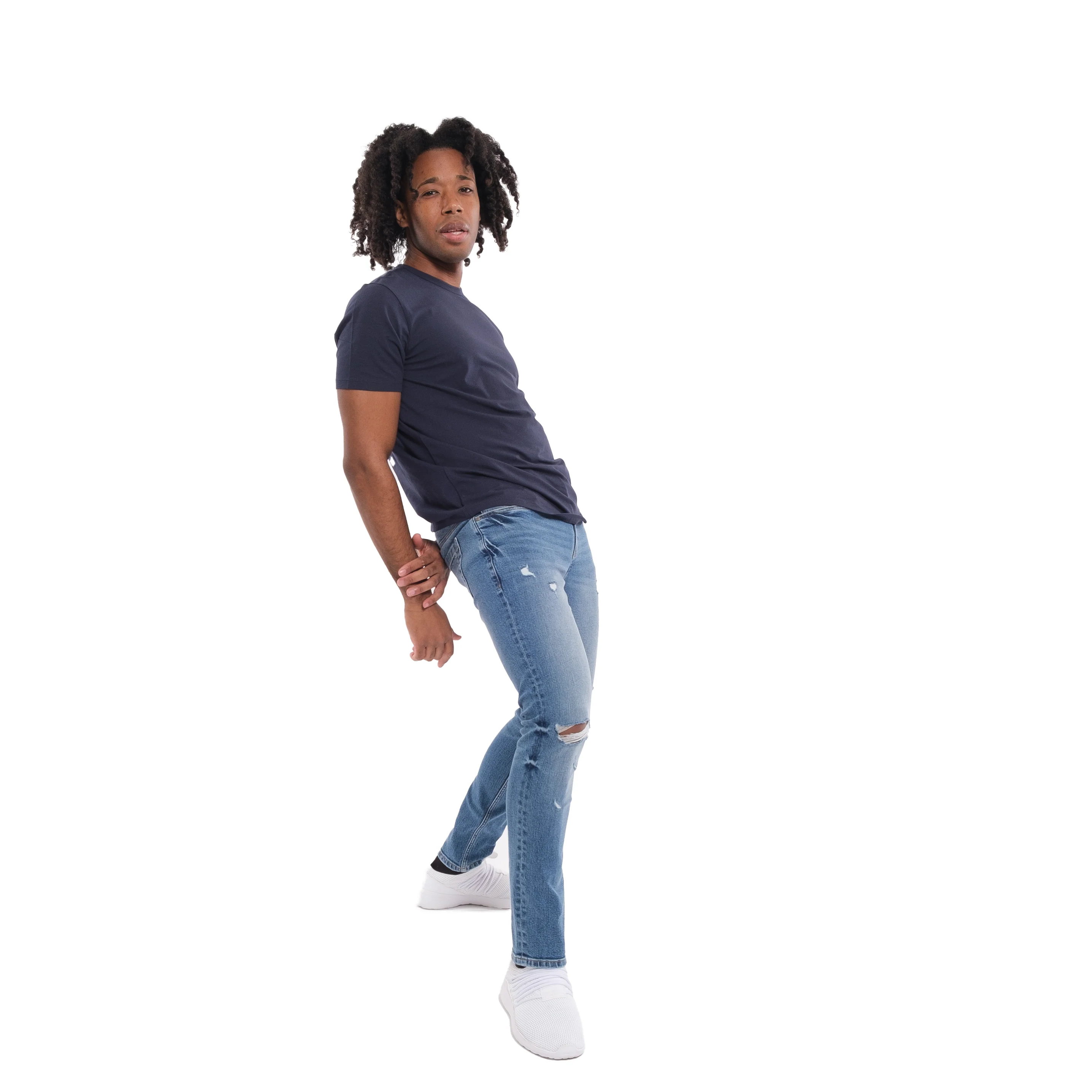 Skinny Fit / Glacier  (Ripped - Med Blue) - Image 3