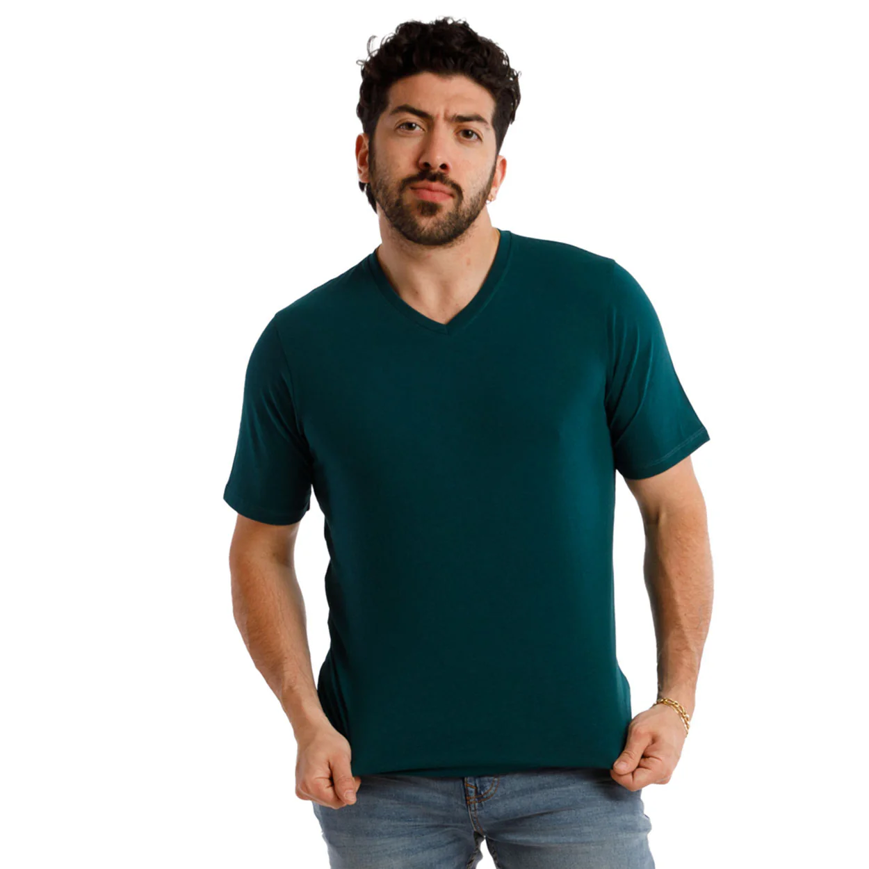 Organic V-Neck T-Shirt 3 Pack / Sky to Sea - Image 3
