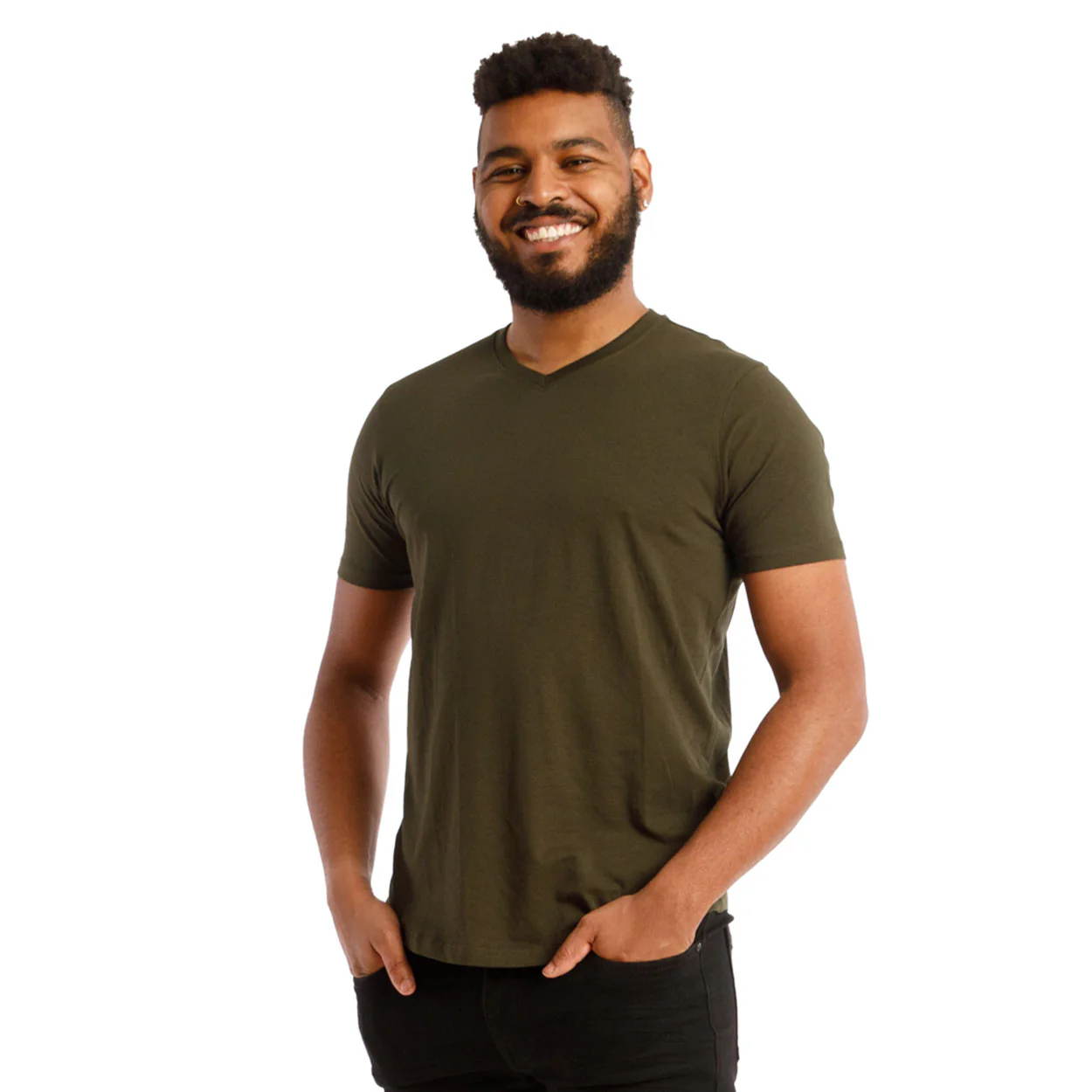 Organic V-Neck T-Shirt 3 Pack / Tactical - Image 4