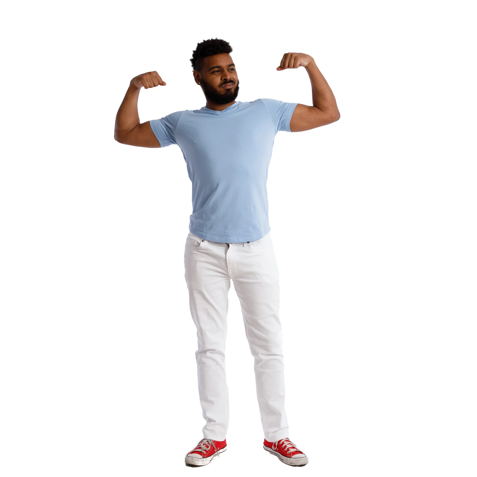 Organic V-Neck T-Shirt 6 Pack / Light Blue - Image 3
