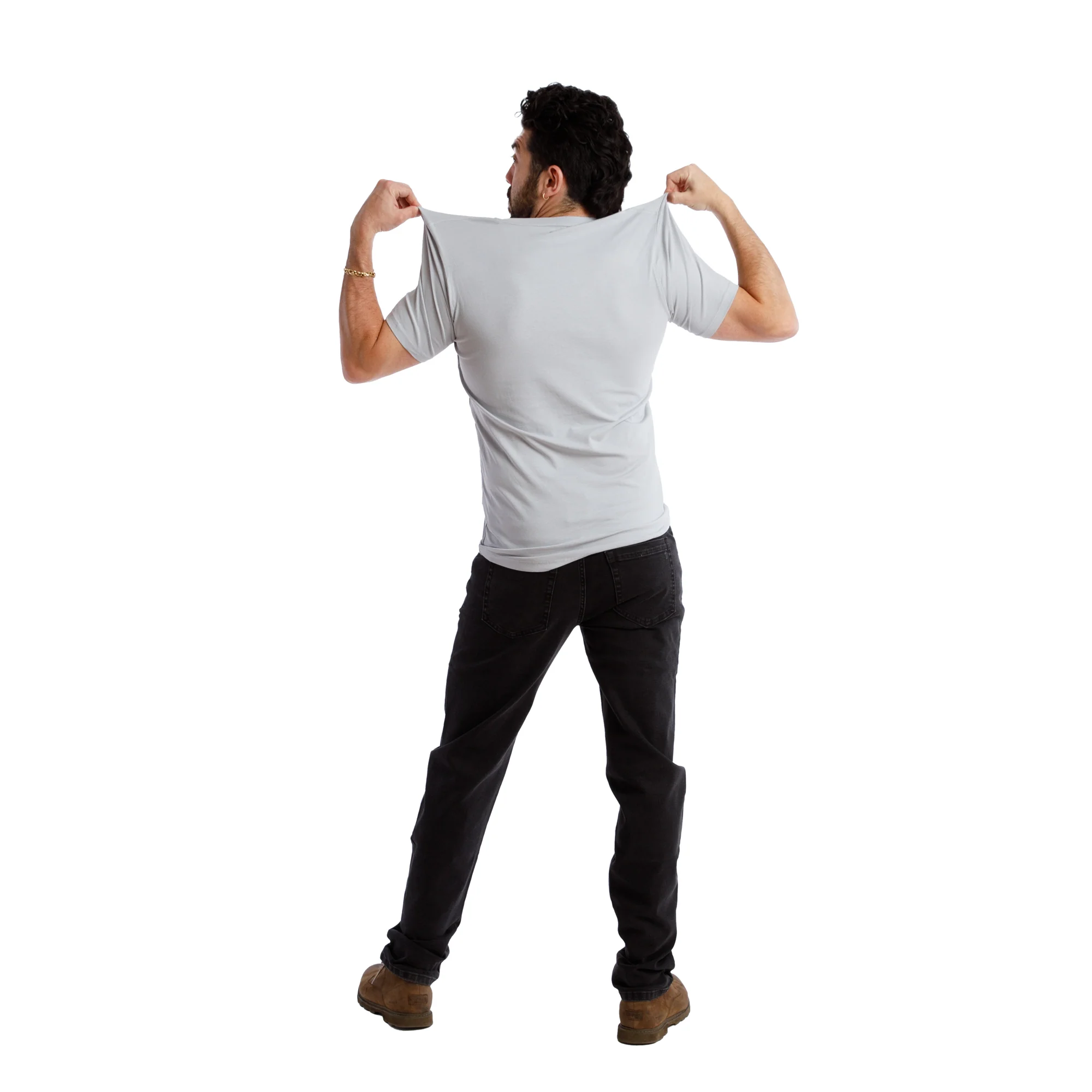 Organic V-Neck T-Shirt 6 Pack / Light Grey - Image 5