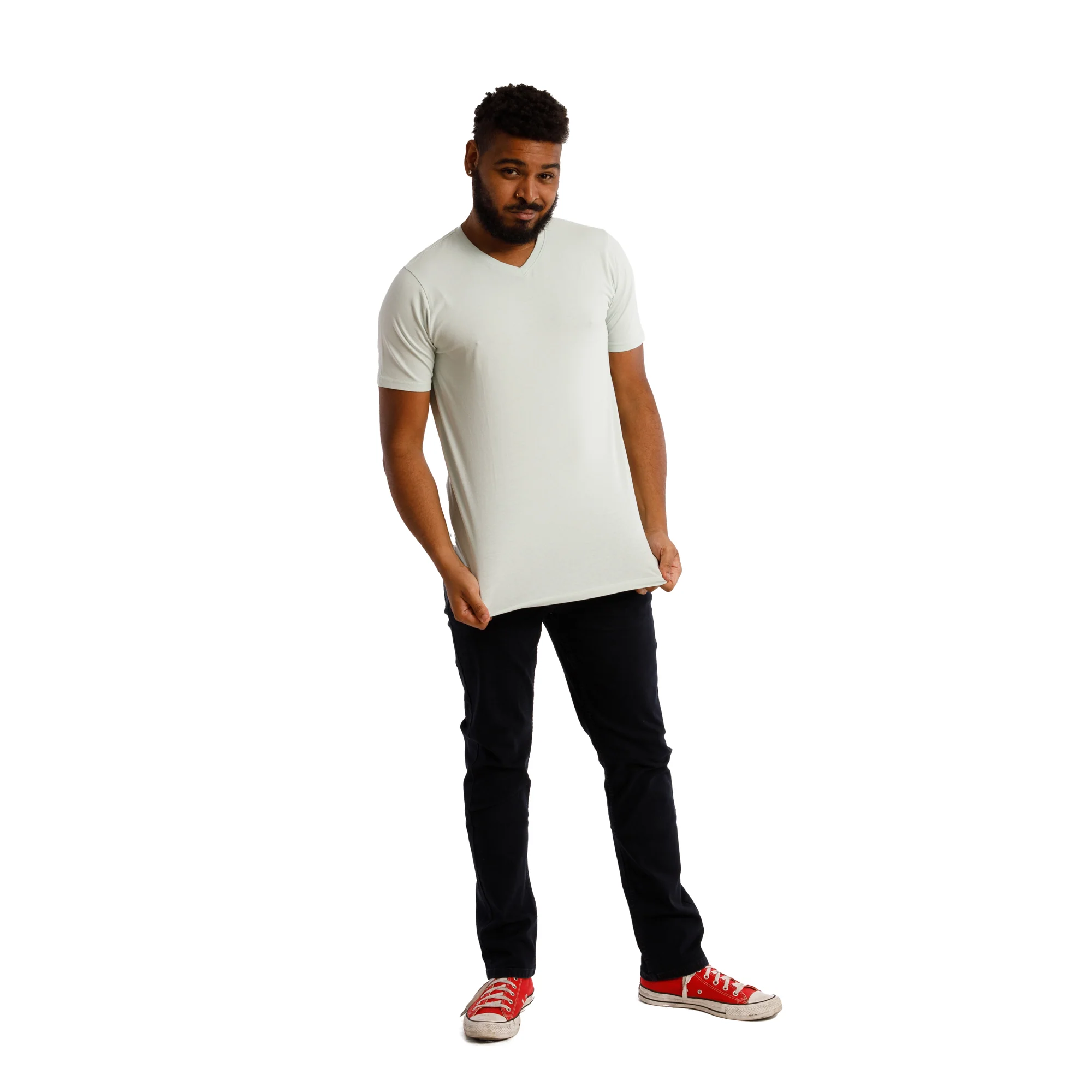 Organic V-Neck T-Shirt 3 Pack / Mint - Image 3