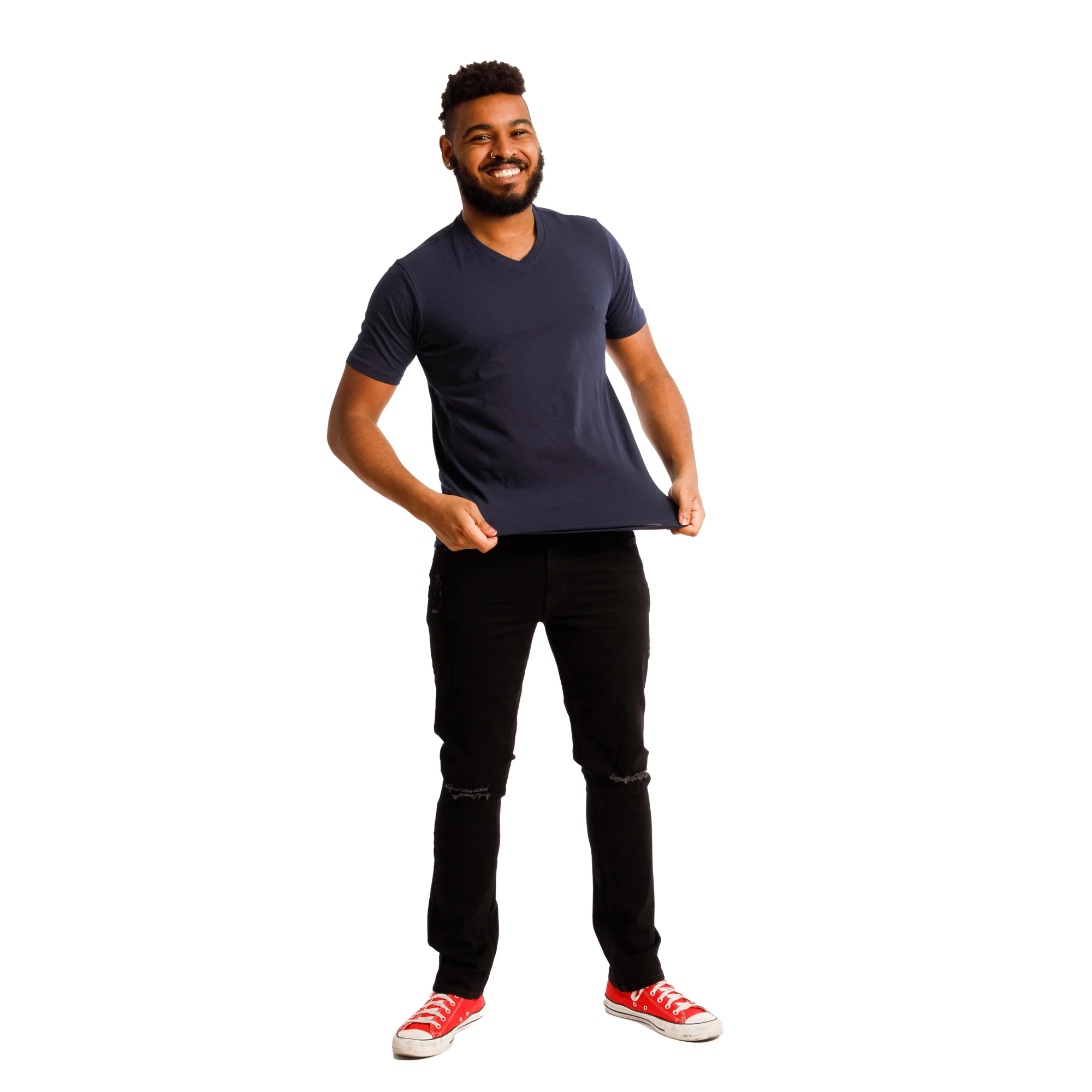 Organic V-Neck T-Shirt 6 Pack / Navy - Image 3